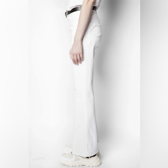Zadig and Voltaire Pistol Blanc Flare White Jeans - Picture 13 of 13